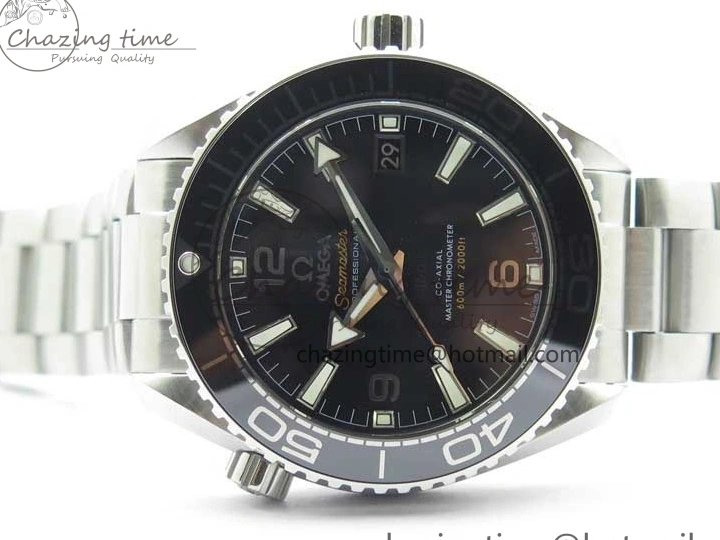 0217 Planet Ocean 39.5mm Black Ceramic Bezel SS VSF 1:1 Best Edition Black Dial on SS Bracelet A Stretchable 7890